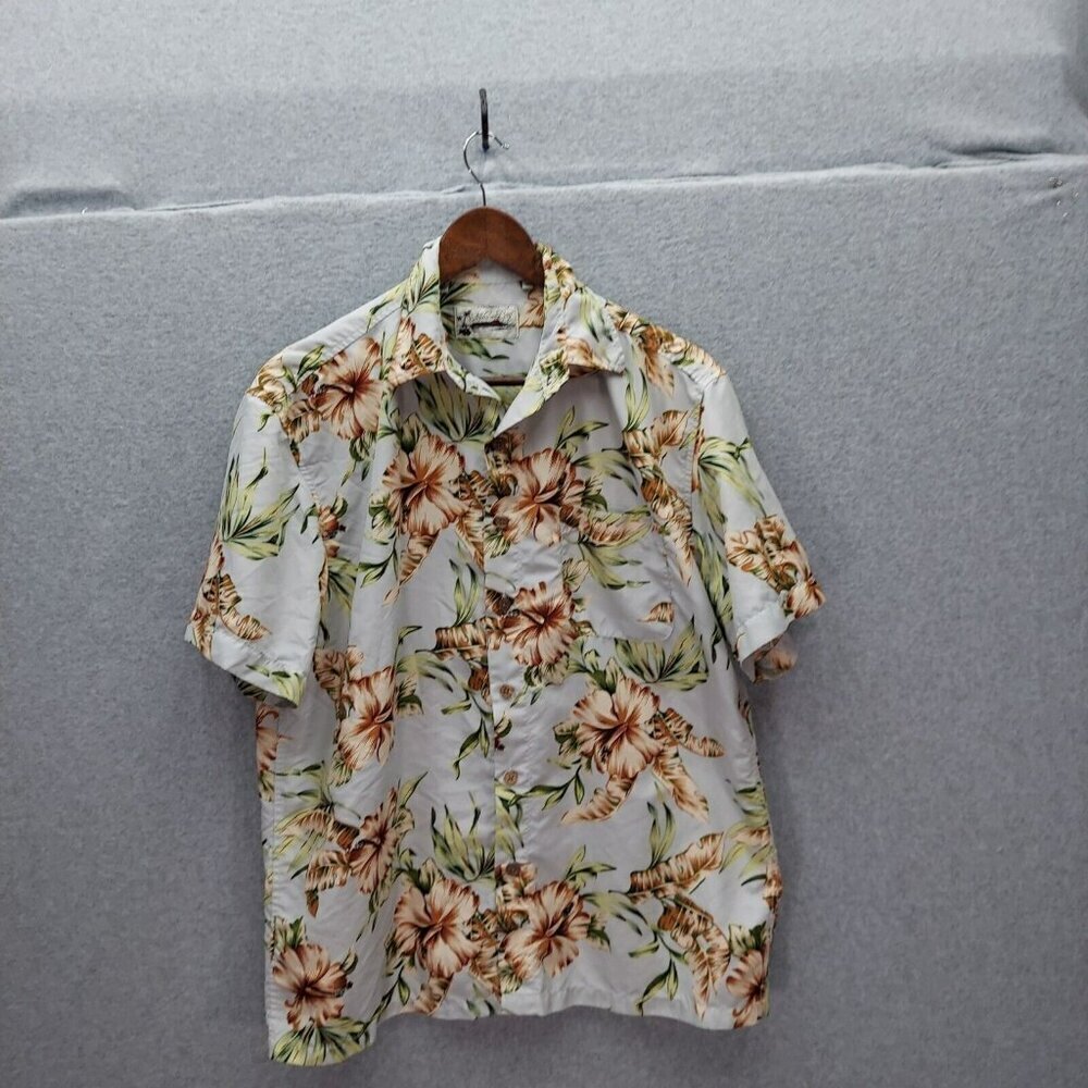 MILANO‎ BAY Men's Hawaiian Shirt Size M Multi Color Floral Pattern Short Sleeve